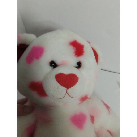 Build A Bear Plush Valentine's Day Teddy Bear White with Pink & Red Hearts l - Picture 8 of 11